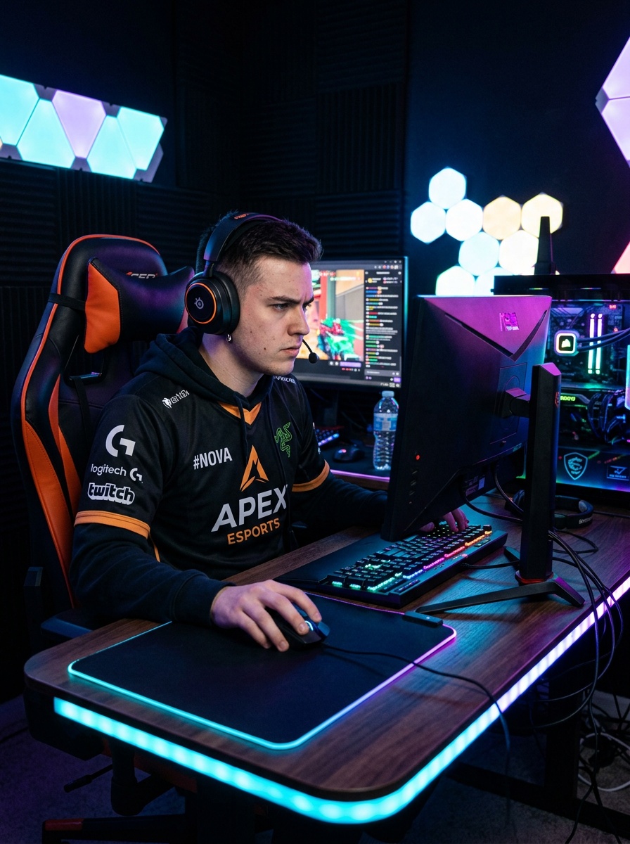 Gamer concentrado en su partida
