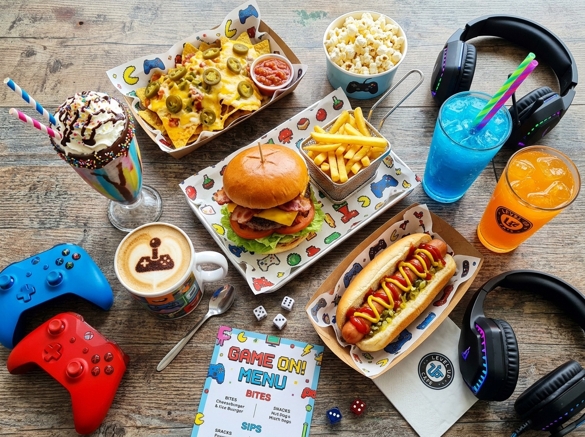 Menú de comida y bebidas gaming